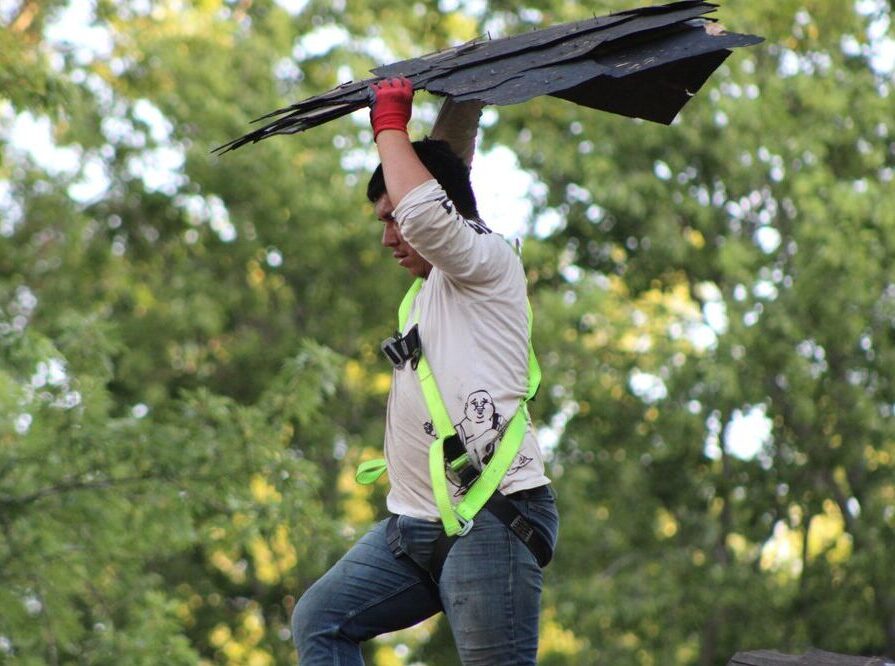 JRM Roofing team member on the job in Kansas City
