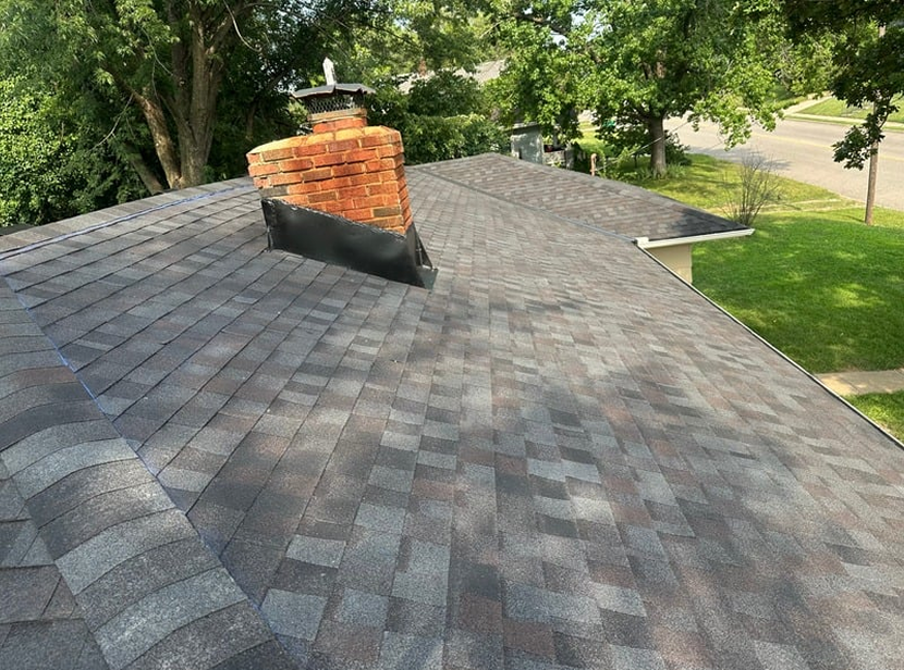 Completed roofing project in Kansas City by JRM Roofing